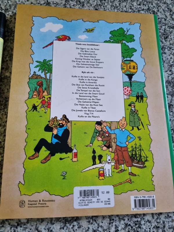 HERGE Die Advonture van Kuifie DIE GEHEIM VAN DE EENHOORN ( Afrikaans )