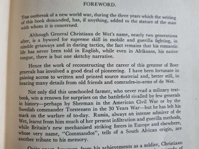 GENERAL DE WET A BIOGRAPHY  by ERIC ROSENTHAL ( one of the greatest Boer Generals )