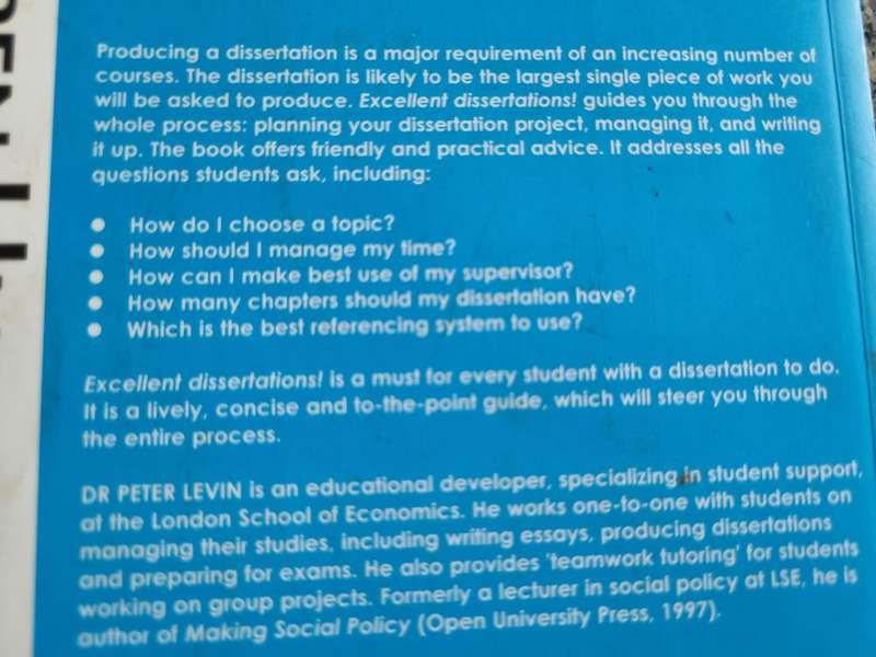 EXCELLENT DISSERTATIONS PETER LEVIN Student Friendly Guides (  university post graduate thesis