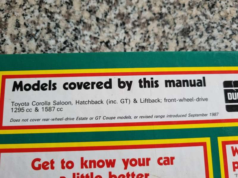 HAYNES TOYOTA CORROLLA (fwd ) Sept 1983 to Sept 1987 1295cc to 1587cc Owners Workshop Manual