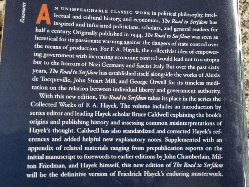 THE ROAD TO SERFDOM Text & Documents the Definitive Edition F A HAYEK  political philosophy