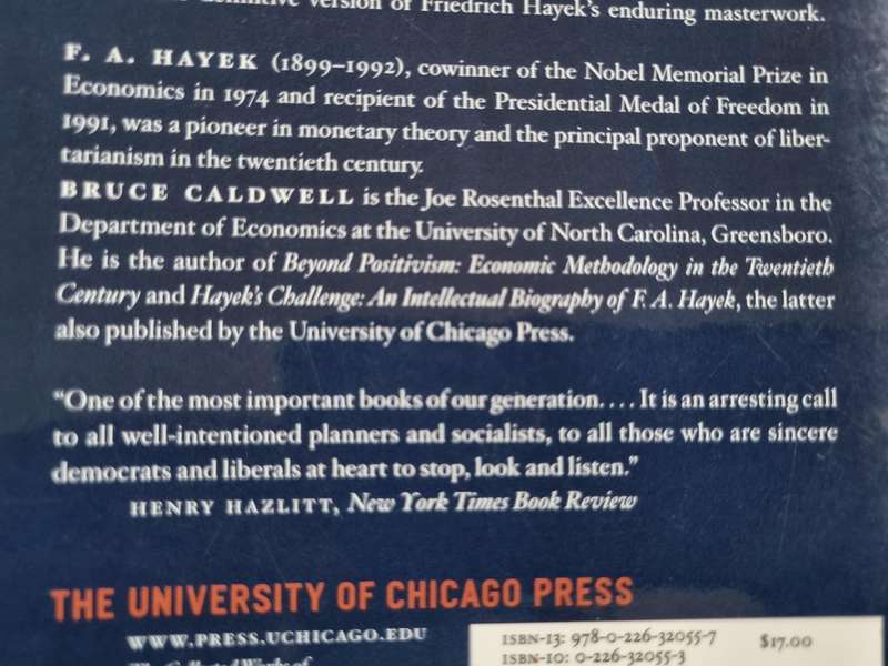 THE ROAD TO SERFDOM Text & Documents the Definitive Edition F A HAYEK  political philosophy