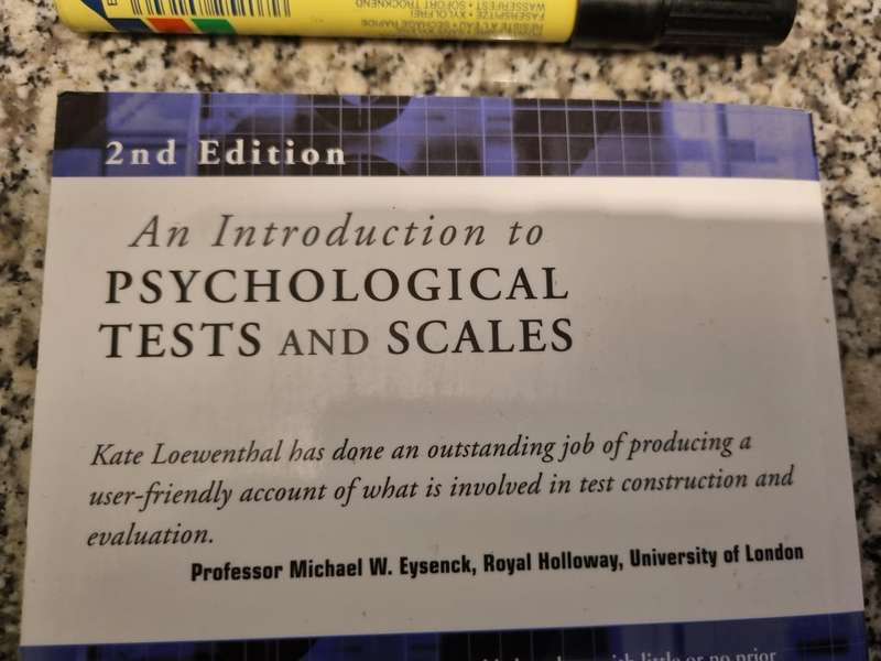 An Introduction to PSYCHOLOGICAL TESTS and SCALES KATE MIRIAM LOEWENTHAL 2nd Edition 2004