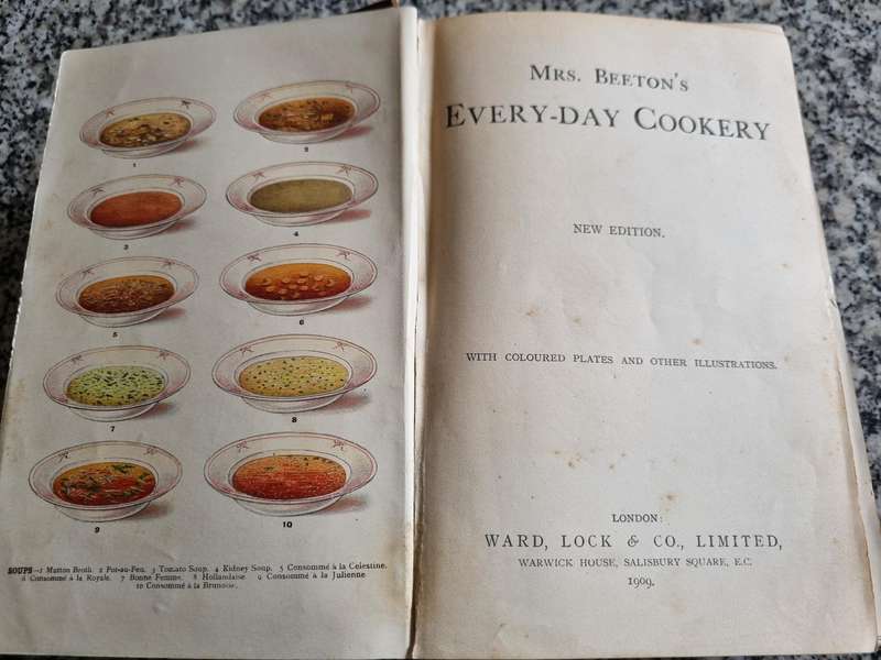 MRS BEETON'S EVERY DAY COOKERY New Edition with coloured plates and other illustrations 1909 cooking
