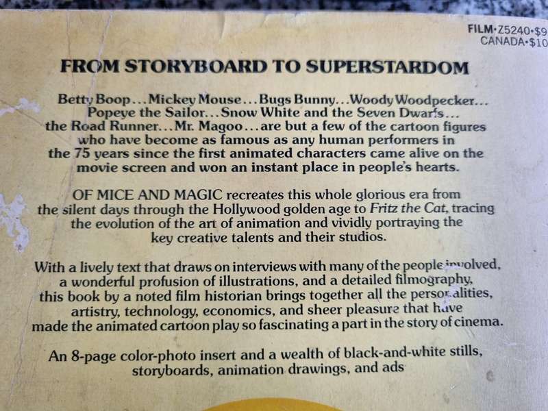 OF MICE and Magic A history of ANIMATED CARTOONS LEONARD MALTIN  ( note condition - a reading copy )