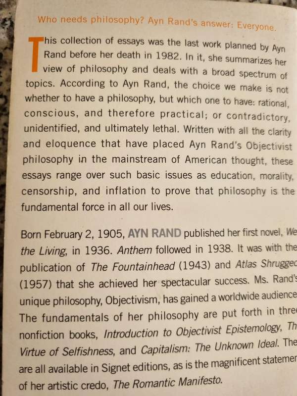 AYN RAND PHOLOSOPHY Who Needs It
