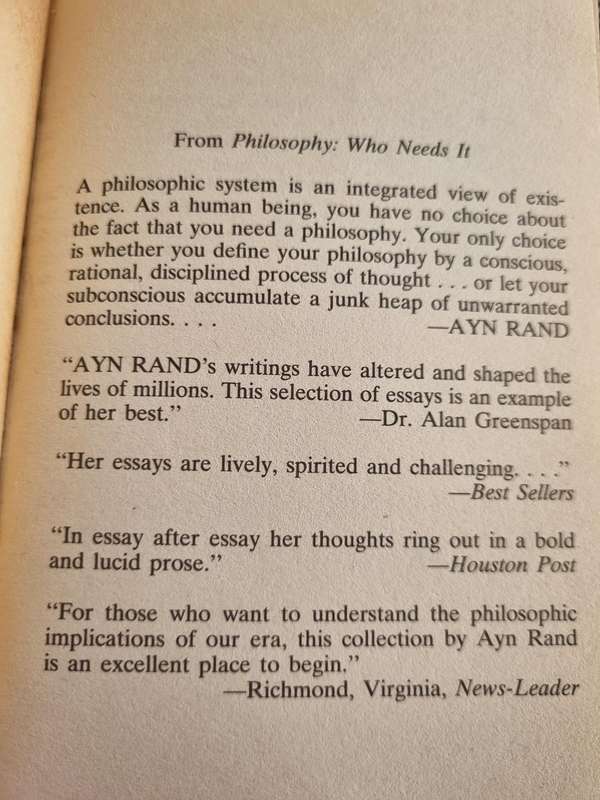 AYN RAND PHOLOSOPHY Who Needs It