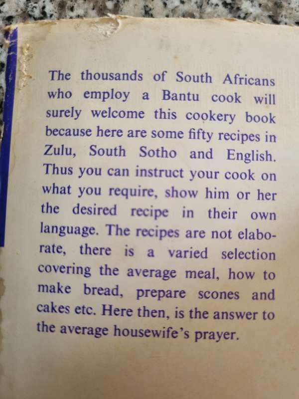 THE TRILINGUAL COOKERY BOOK Simple Recipes in English South Sotho & Zulu YVONNE ERASMUS 1972