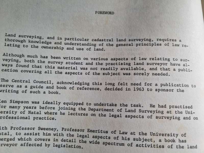 THE LAND SURVEYOR AND THE LAW SIMPSON and SWEENY 1973 ( Please note the condition of the cover )