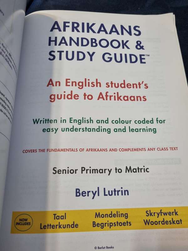 AFRIKAANS HANDBOOK & STUDY GUIDE English Students SNR PRIMARY - MATRIC & BEYOND BERYL LUTRIN