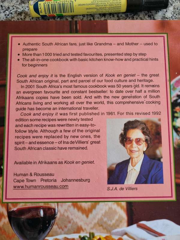 COOK AND ENJOY IT S J A DE VILLIERS Seventh Completely Revised Edition ( South African Cookbook  & )