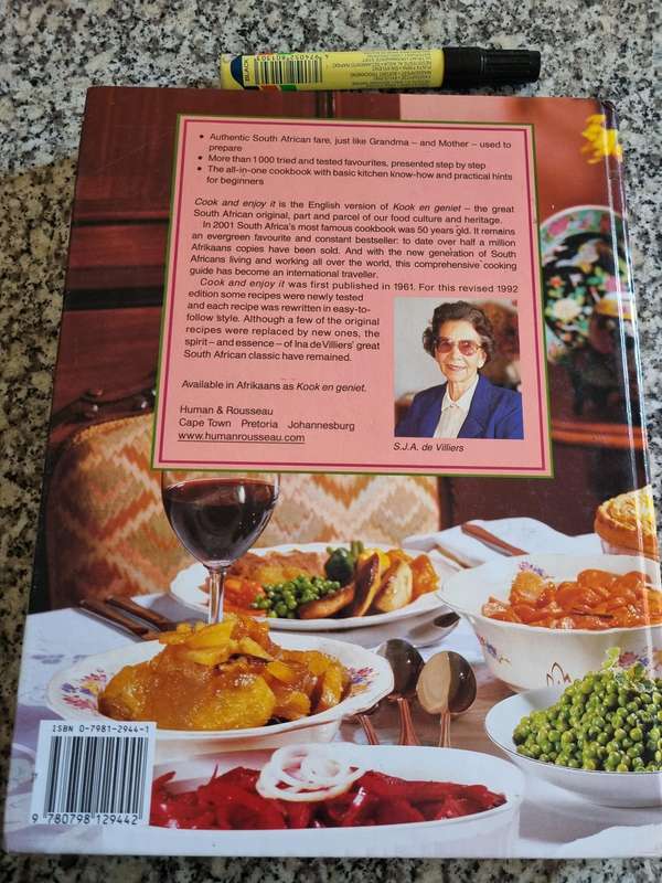 COOK AND ENJOY IT S J A DE VILLIERS Seventh Completely Revised Edition ( South African Cookbook  & )