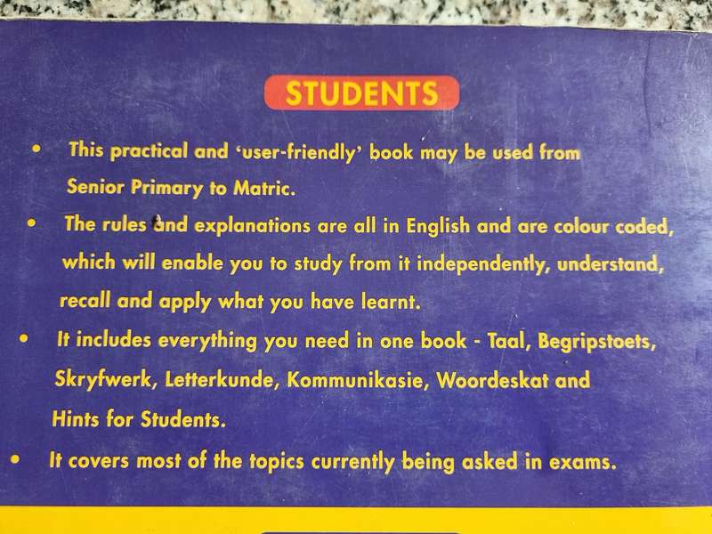 AFRIKAANS HANDBOOK & STUDY GUIDE English Students SNR PRIMARY - MATRIC & BEYOND BERYL LUTRIN