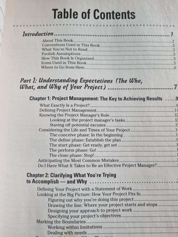 PROJECT MANAGEMENT FOR DUMMIES Second Edition