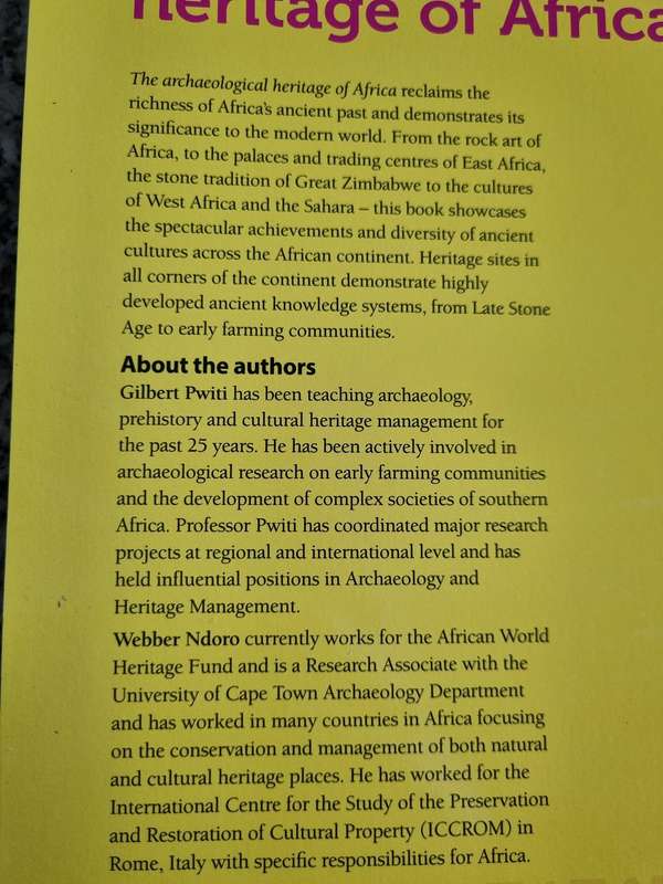 THE ARCHAEOLOGICAL HERITAGE OF AFRICA GILBERT PWITI and WEBBER NDORO