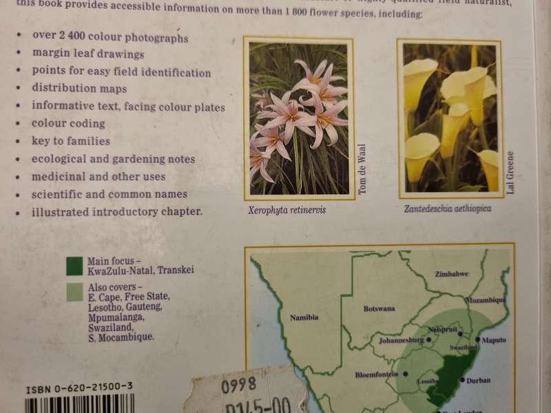 A FIELD GUIDE TO WILD FLOWERS KWAZULU NATAL & the Eastern Region ELSA POOLEY  wildflowers Softcover
