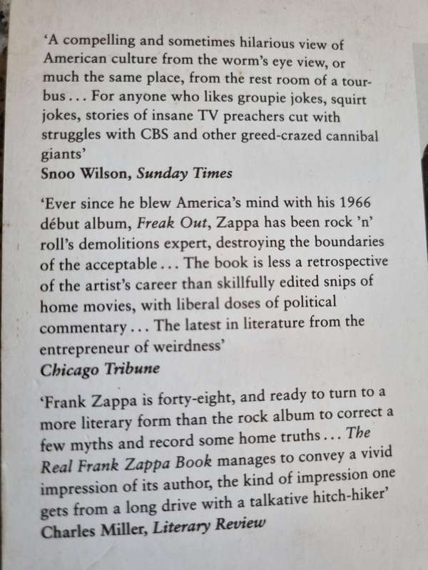 THE REAL FRANK ZAPPA BOOK FRINK ZAPPER with PETER OCCHIOGROSSO ( Rock music  )