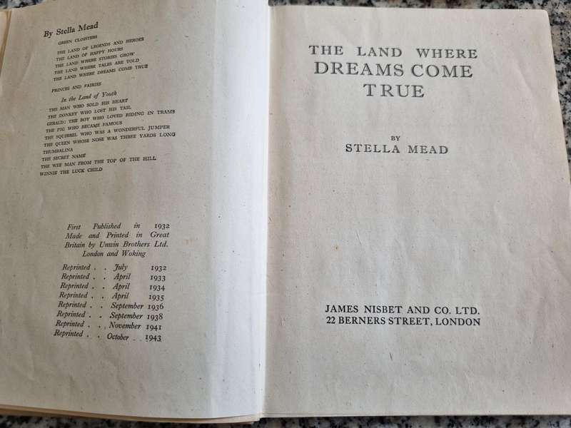 2 Books by STELLA MEAD The Land Where Dreams Come True plus The Land Where Tales are Told