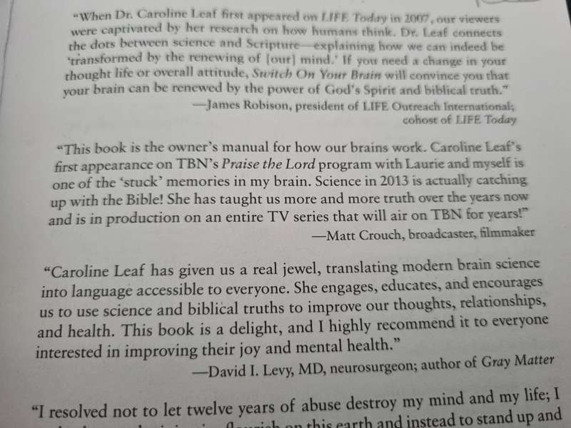 2 Books by Dr CAROLINE LEAF The PERFECT YOU  A Blueprint for Identity plus SWITCH ON YOUR BRAIN