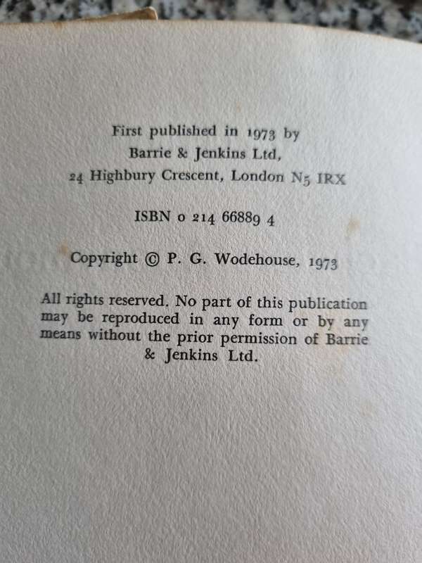 P G WODEHOUSE BACHELORS ANONYMOUS First Published 1973
