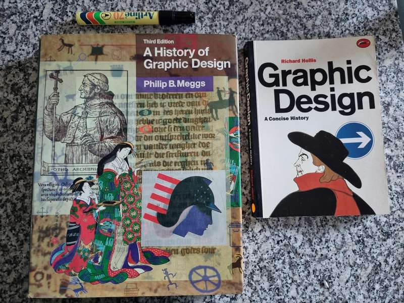 2 books A HISTORY OF GRAPHIC DESIGN PHILIP B MEGGS  plus Graphic Design A CONCISE HISTORY