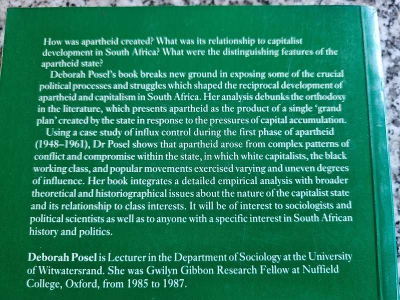 The Making of Apartheid 1948 - 1961 Conflict and Compromise DEBORAH POSEL