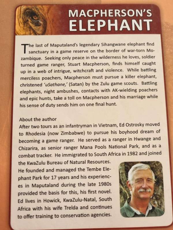 MACPHERSON`S ELEPHANT A Novel of Africa  EDWARD OSTROSKY ( Signed )