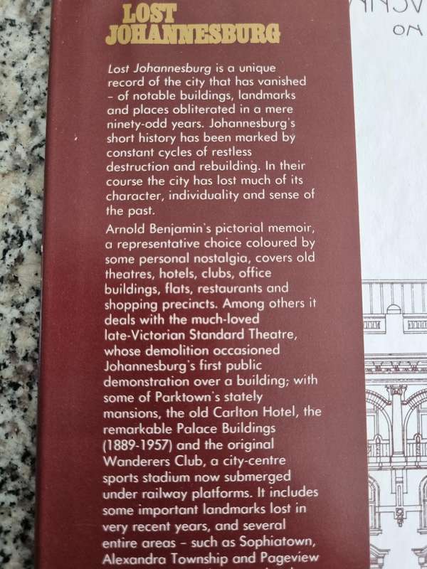 LOST JOHANNESBURG ARNOLD BENJAMIN with Foreword by SPIKE MILLIGAN