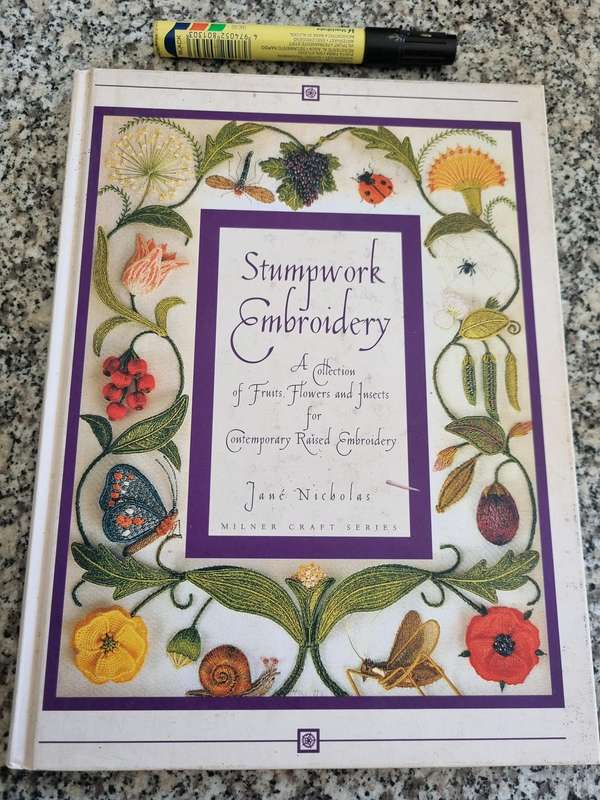 STUMPWORK EMBROIDERY A  collection of Fruits Flowers and Insects Contemporary Raised JANE NICHOLAS