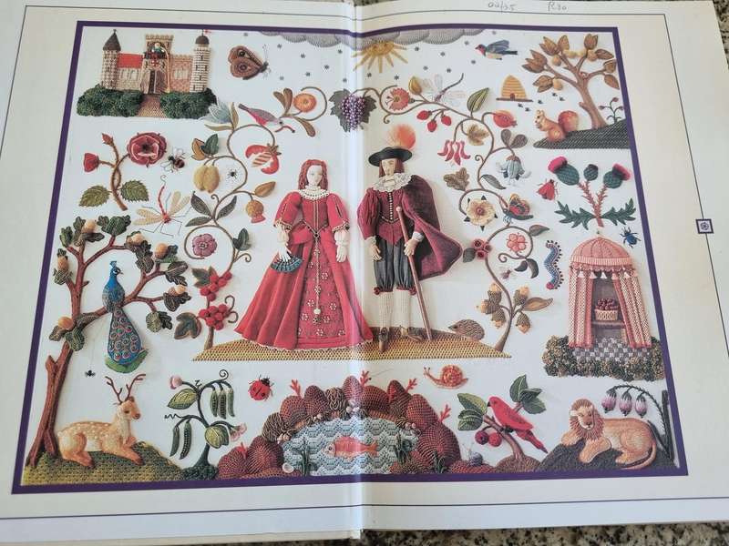 STUMPWORK EMBROIDERY A  collection of Fruits Flowers and Insects Contemporary Raised JANE NICHOLAS