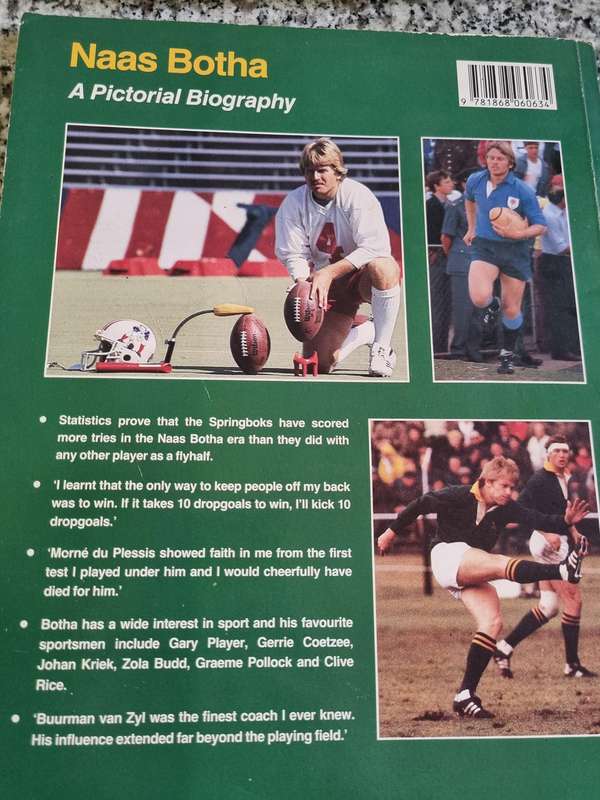 NAAS BOTHA'S GOLDEN BOY South African Sporting Greats First edition 1989 ( Rugby )