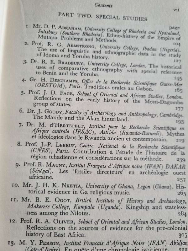 The HISTORIAN in TROPICAL AFRICA 4th International African Seminar University of Dakar 1961