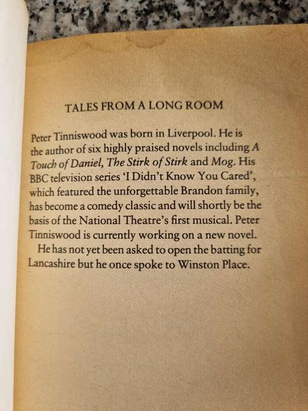 TALES FROM A LONG ROOM PETER TINNISWOOD ( Cricket at Lords London )