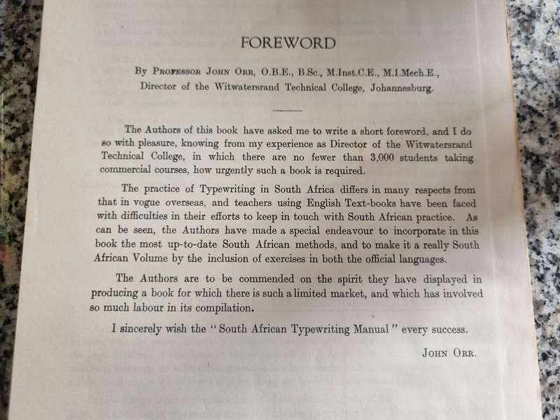The South African TYPEWRITING MANUAL A A SLATER E M TUCKER & R GUNN Second Edition Circa 1949