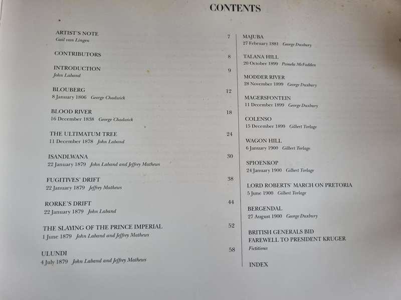 BATTLEFIELDS OF SOUTH AFRICA  Paintings GAIL van LINGEN A/cs of Battles George Chadwick Signed - all