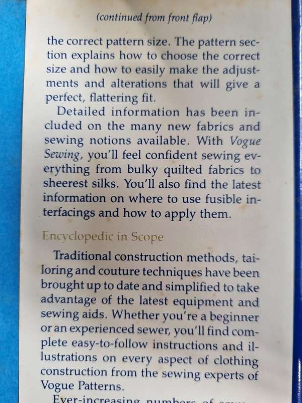 VOGUE SEWING ( Dressmaking ) Revised edition of 1980