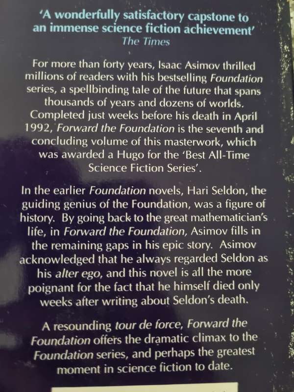 ASIMOV 2 BOOKS PRELUDE TO FOUNDATION plus FORWARD THE FOUNDATION