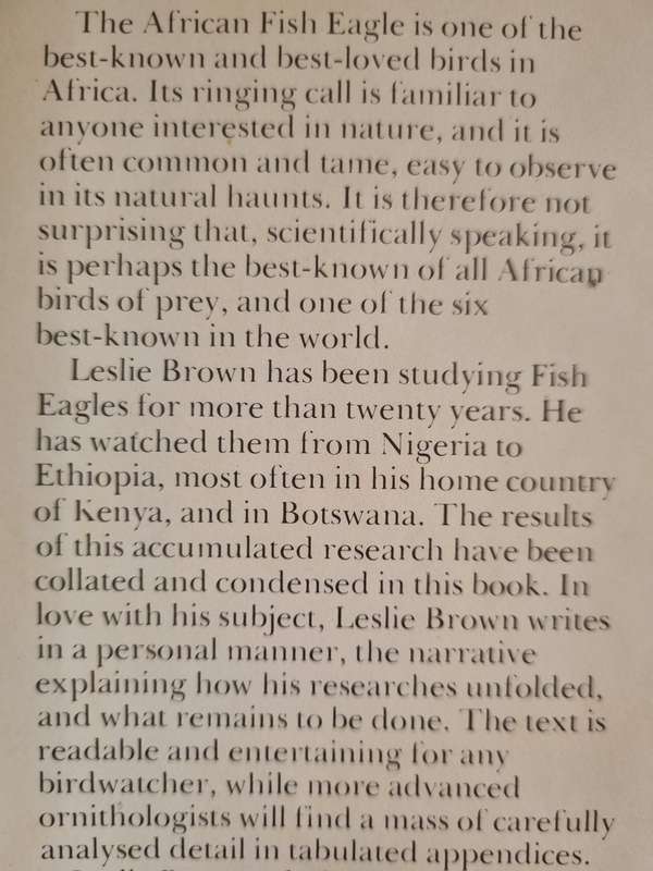 THE AFRICAN FISH EAGLE LESLIE BROWN