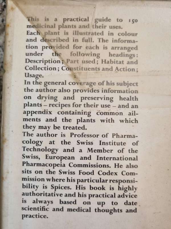 MEDICINAL PLANTS Prof. HANS FLUCK Translated by Prof. J M ROWSON 1976 please note the description