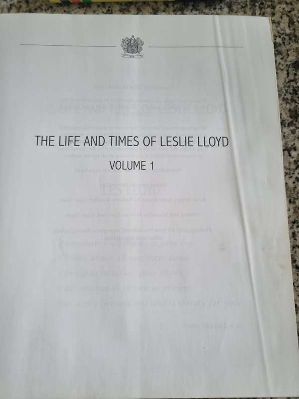 THE LIFE and TIMES of LESLIE LLOYD LES LLOYD ( Vol. 1 ) 2018 ( including origins of the Lloyd name )