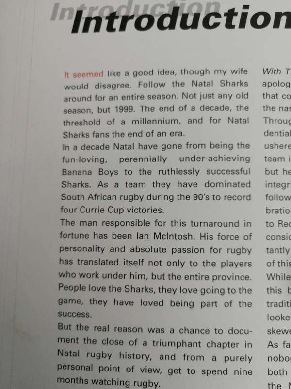 BLACK AND WHITE A SEASON WITH THE SHARKS SEAN LAURENZ & PAUL MITCHELL ( rugby )