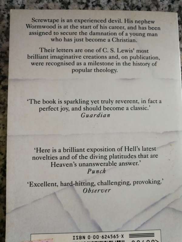 C S LEWIS THE SCREWTAPE LETTERS