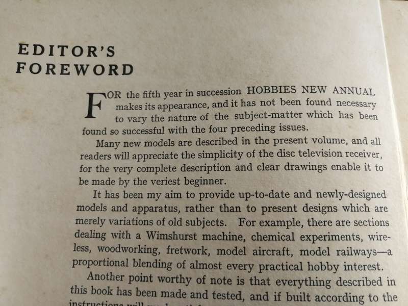 HOBBIES NEW ANNUAL EDITED BY F J CAMM Models Hobbies and Experiments Published around 1935