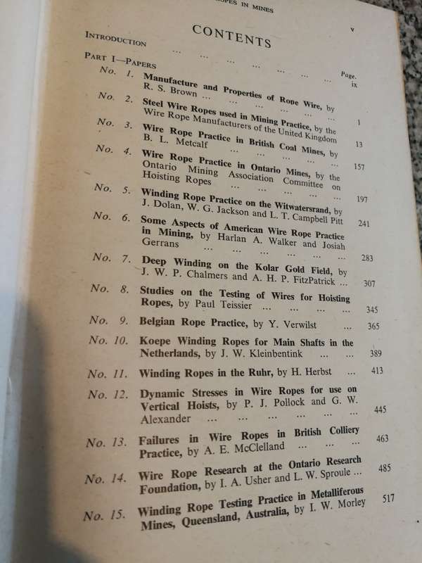 WIRE ROPES IN MINES Proceedings of a Conference Ashorne Hill Warwickshire 1950 cables mining lifts