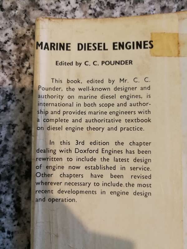 MARINE DIESEL ENGINES C C POUNDER Third Edition 1965 Engineering  ships