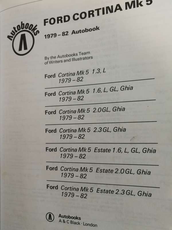 CORTINA Mk 5 AUTOBOOKS 1979 - 82  OWM 992 OWNERS WORKSHOP MANUAL  ( FORD )