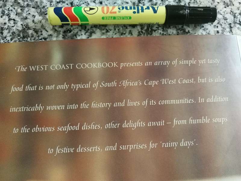 WEST COAST COOKBOOK Bergrivier Vissersvrouvereniging edited by INA PAARMAN English recipes
