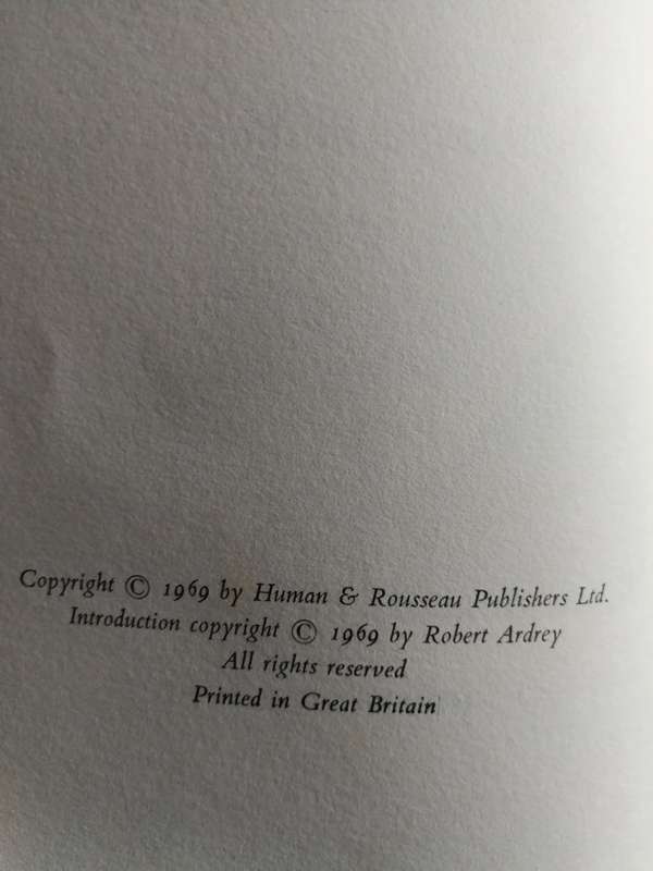THE SOUL OF THE APE EUGENE MARAIS Introduction Robert ARDREY Human & Rousseau 1969