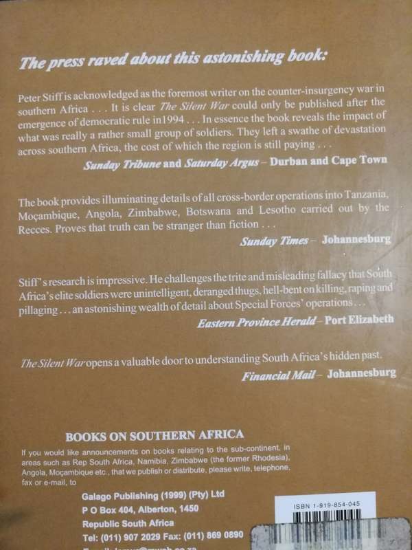 PETER STIFF THE SILENT WAR South African RECCE Operations 1969-1994 PETER STIFF ( war defence force