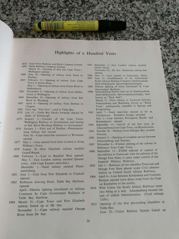 A CENTURY OF TRANSPORT 1860 1960 Achievements of S Africa RAIL ROAD AIR  & Harbour Services trains